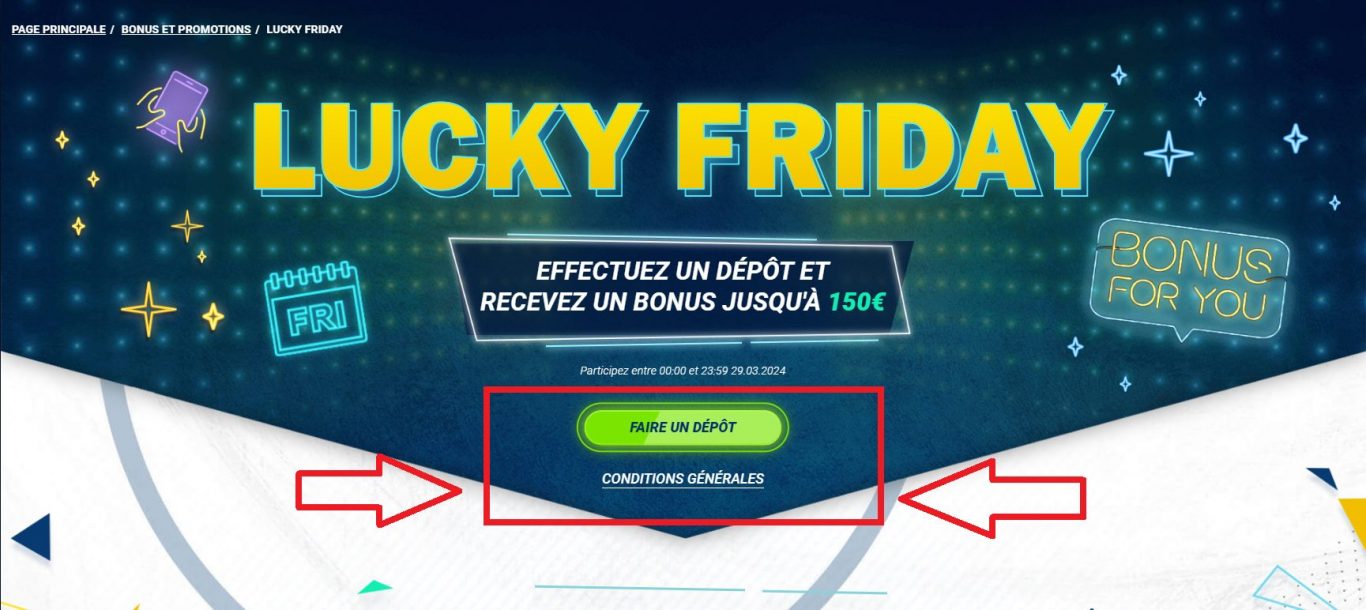 1xBet promotion Lucky Friday